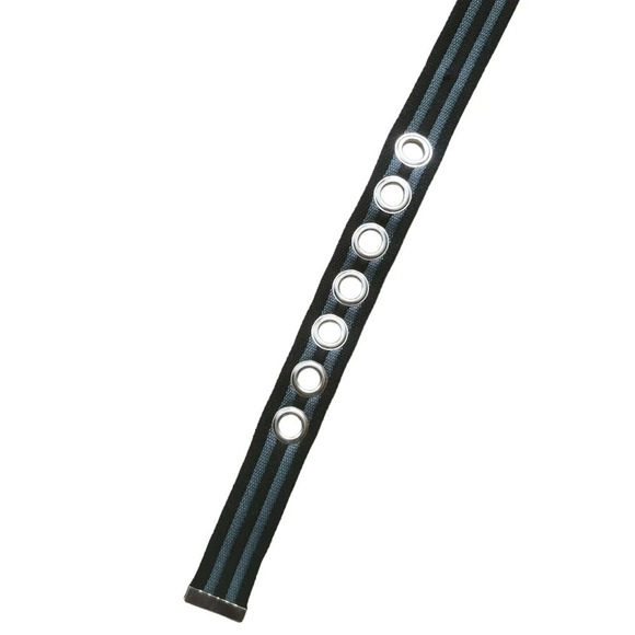 Heavy Duty Woven Cotton Belt with Stripes  Metal Clasp and Grommets M/L - Picture 8 of 11